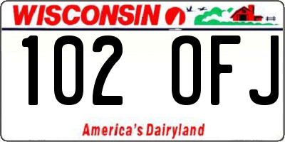 WI license plate 102OFJ