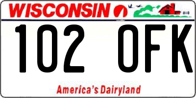 WI license plate 102OFK