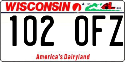 WI license plate 102OFZ