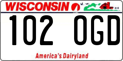 WI license plate 102OGD