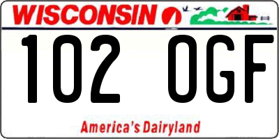 WI license plate 102OGF