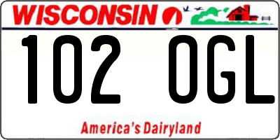WI license plate 102OGL
