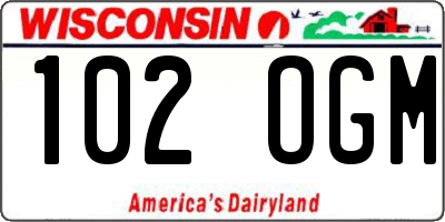 WI license plate 102OGM