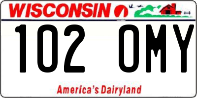 WI license plate 102OMY