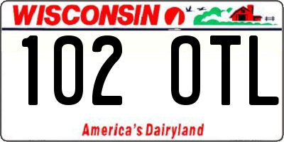 WI license plate 102OTL