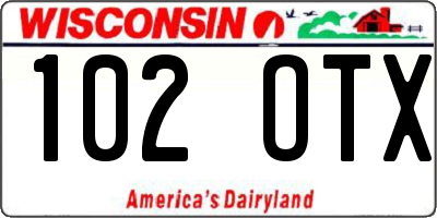 WI license plate 102OTX