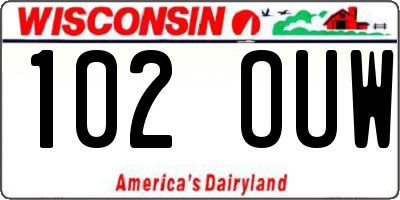 WI license plate 102OUW