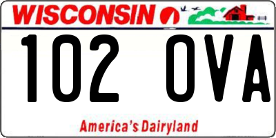 WI license plate 102OVA