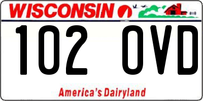 WI license plate 102OVD