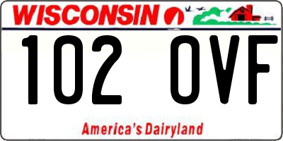 WI license plate 102OVF