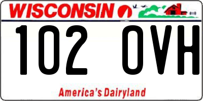 WI license plate 102OVH