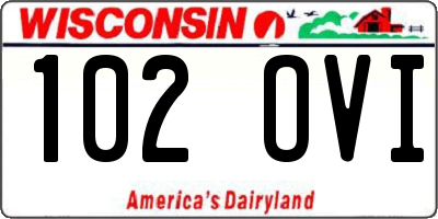 WI license plate 102OVI