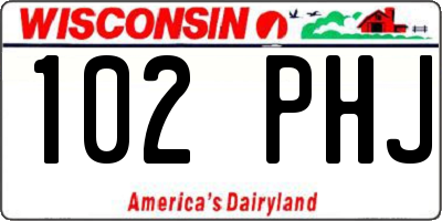 WI license plate 102PHJ