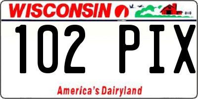 WI license plate 102PIX