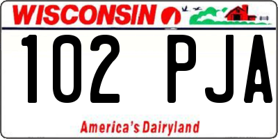 WI license plate 102PJA