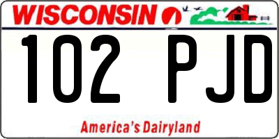 WI license plate 102PJD