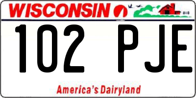 WI license plate 102PJE