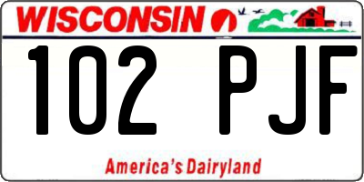 WI license plate 102PJF