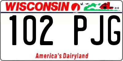 WI license plate 102PJG