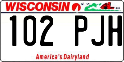 WI license plate 102PJH