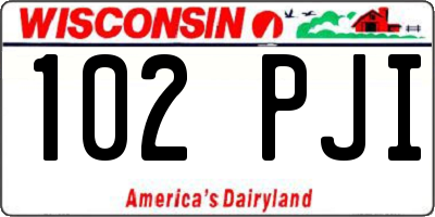 WI license plate 102PJI
