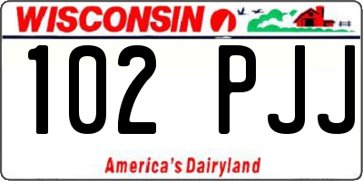 WI license plate 102PJJ