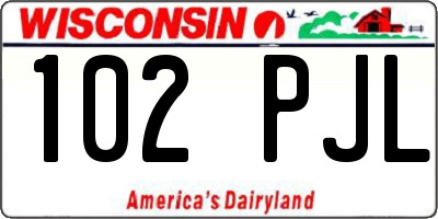 WI license plate 102PJL