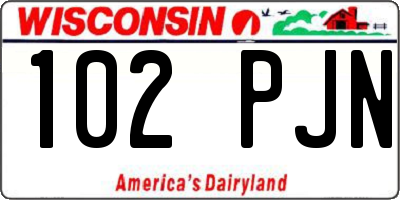 WI license plate 102PJN