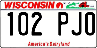 WI license plate 102PJO