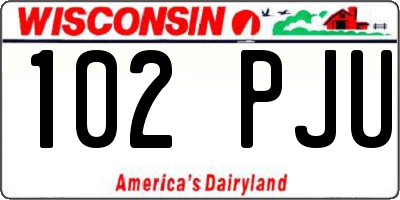 WI license plate 102PJU