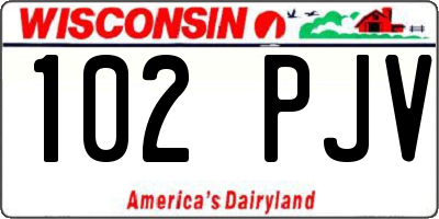 WI license plate 102PJV