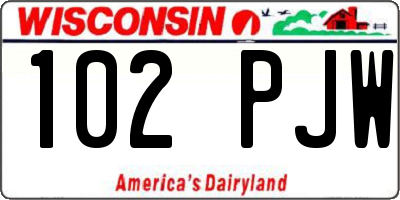 WI license plate 102PJW