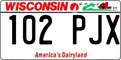 WI license plate 102PJX