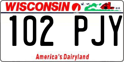 WI license plate 102PJY