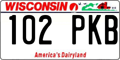 WI license plate 102PKB