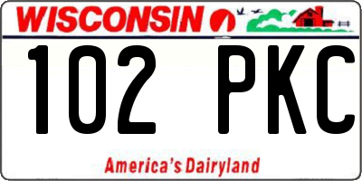 WI license plate 102PKC