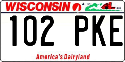 WI license plate 102PKE