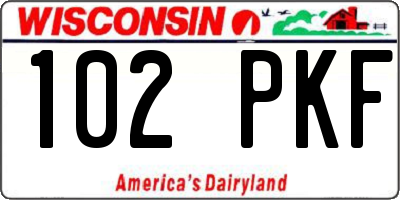 WI license plate 102PKF