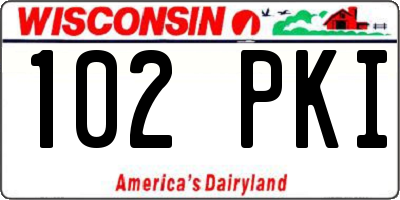 WI license plate 102PKI