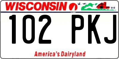 WI license plate 102PKJ