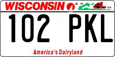 WI license plate 102PKL