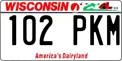 WI license plate 102PKM