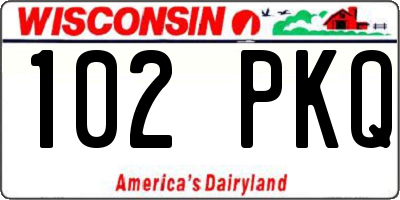 WI license plate 102PKQ
