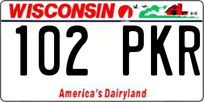 WI license plate 102PKR