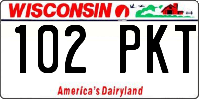 WI license plate 102PKT