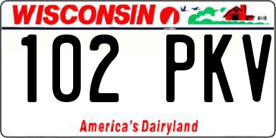 WI license plate 102PKV