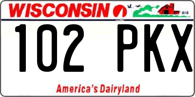 WI license plate 102PKX