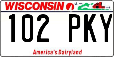 WI license plate 102PKY