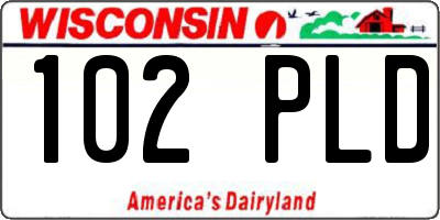 WI license plate 102PLD