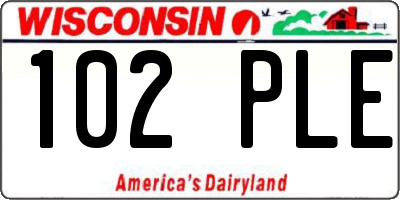 WI license plate 102PLE
